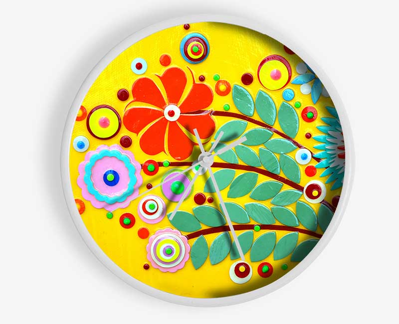 Circus Flowers Clock - Wallart-Direct UK