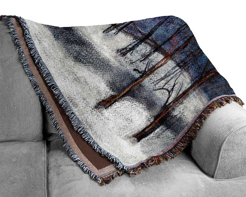 Dusk In The Winter Woven Blanket