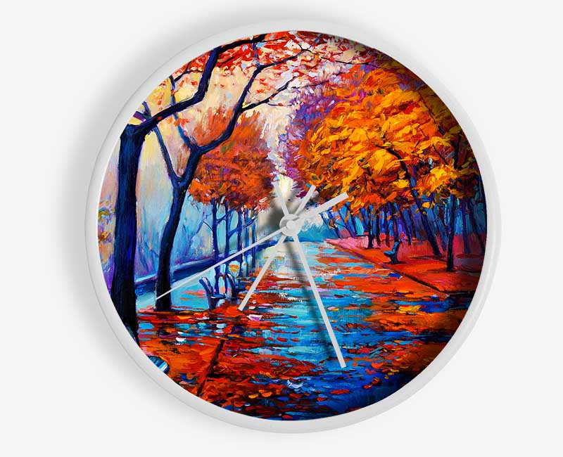 Autumn Blues 1 Clock - Wallart-Direct UK