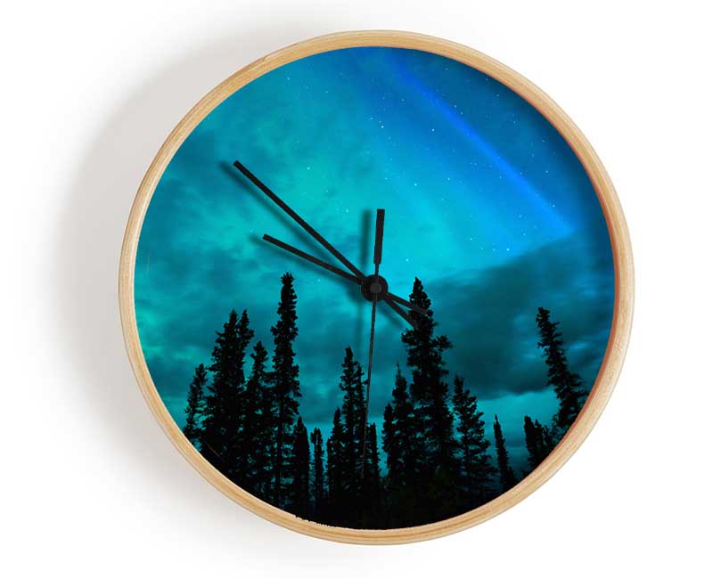 Lapland Forest Trees Clock - Wallart-Direct UK