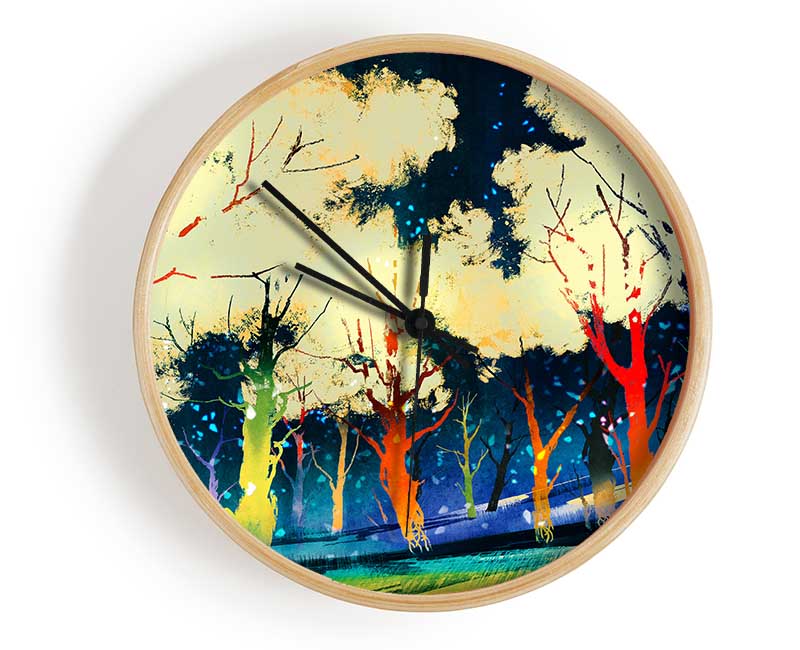 Disco Trees Clock - Wallart-Direct UK