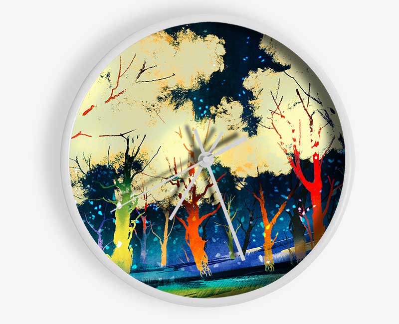 Disco Trees Clock - Wallart-Direct UK