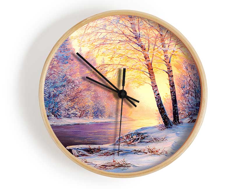 Iced Winter beauty Clock - Wallart-Direct UK