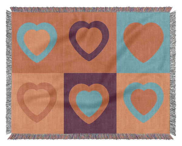 Six Hearts Woven Blanket