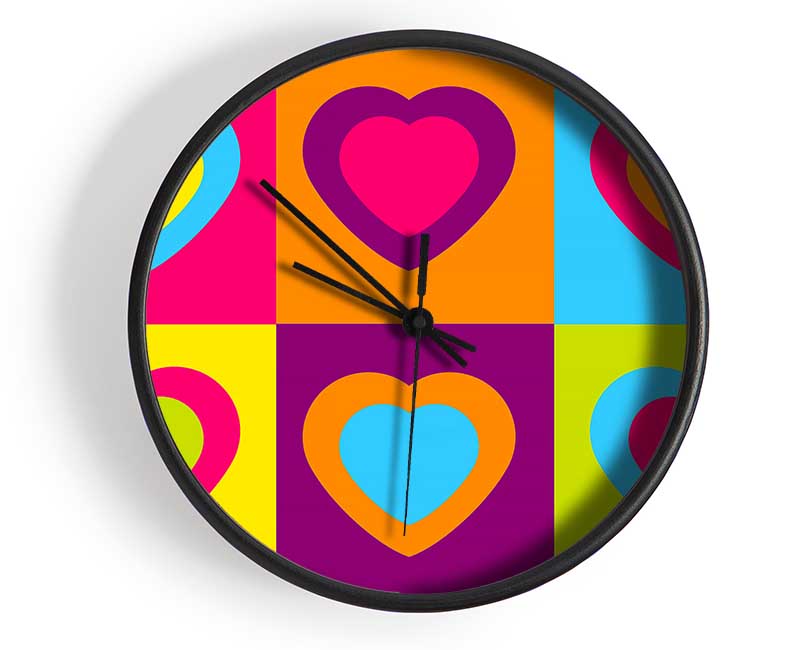 Six Hearts Clock - Wallart-Direct UK