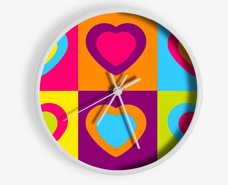 Six Hearts Clock - Wallart-Direct UK