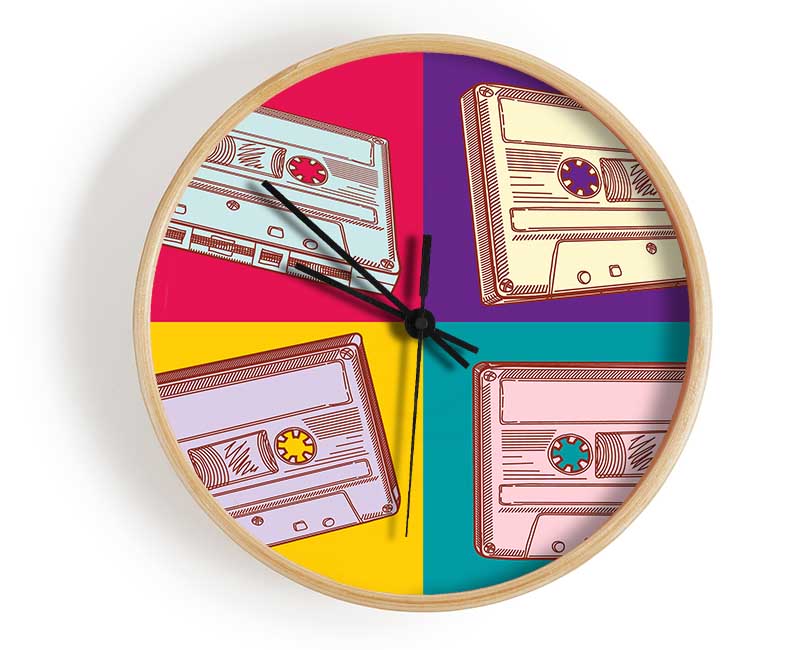 Retro Cassette Tapes Clock - Wallart-Direct UK