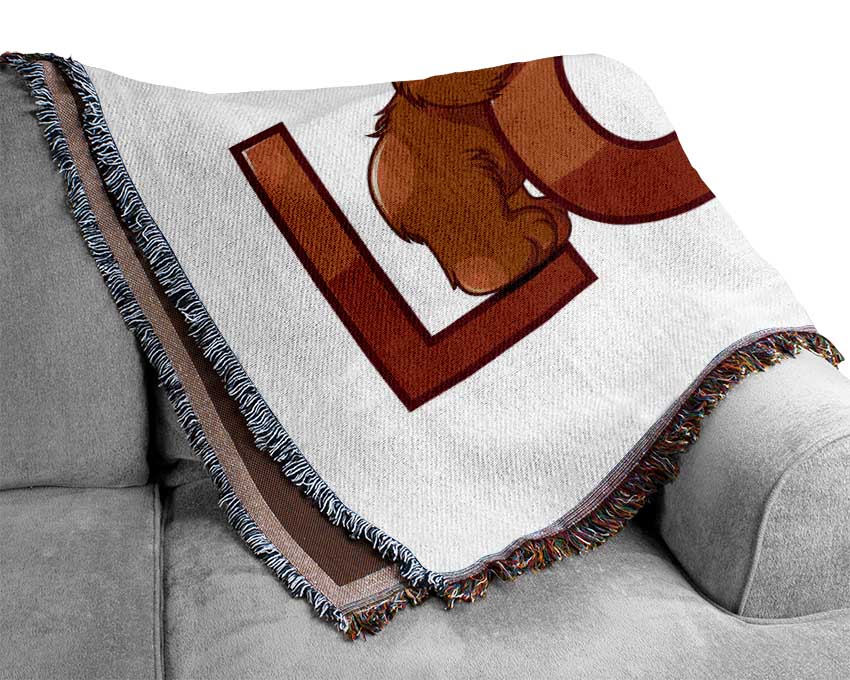 Teady bear Love Woven Blanket