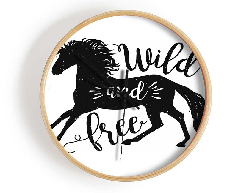 Wild And Free Like A Horse Clock - Wallart-Direct UK