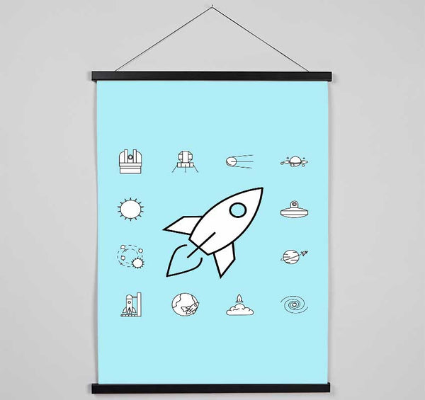 Rocket Blast Blues Hanging Poster - Wallart-Direct UK