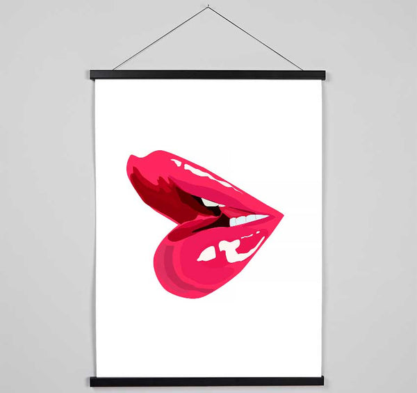 Pink Lips 1 Hanging Poster - Wallart-Direct UK