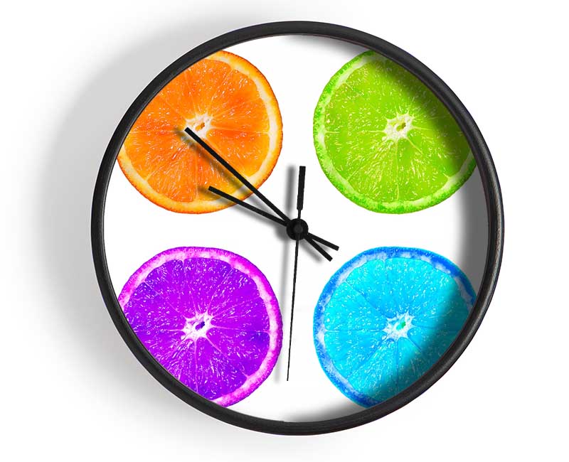 Rainbow Orange Slices Clock - Wallart-Direct UK