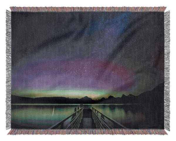 Glow Of The Northern Lights Woven Blanket