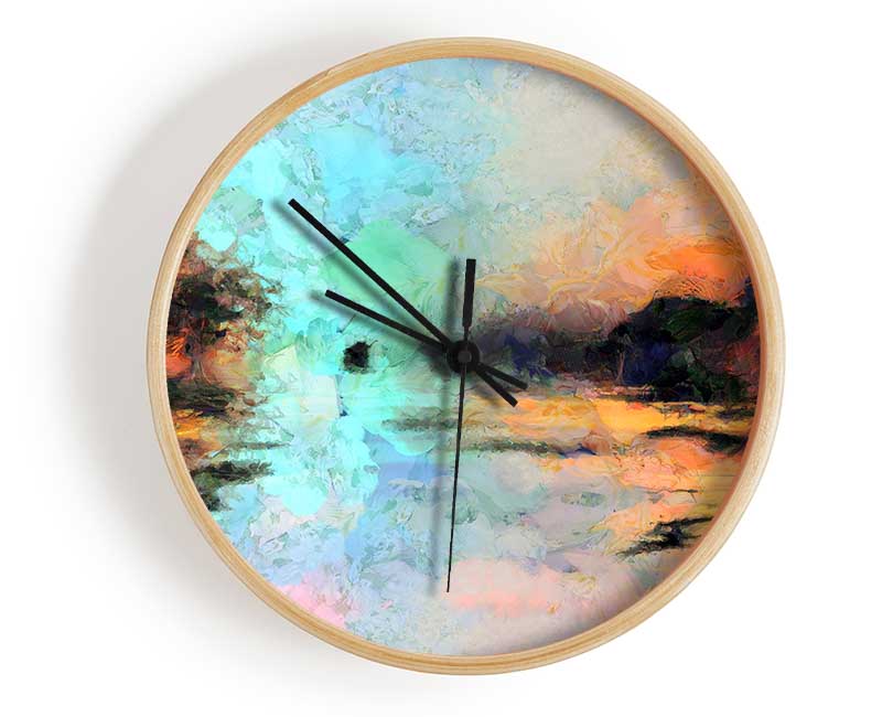 Birds At The Sunset Clock - Wallart-Direct UK