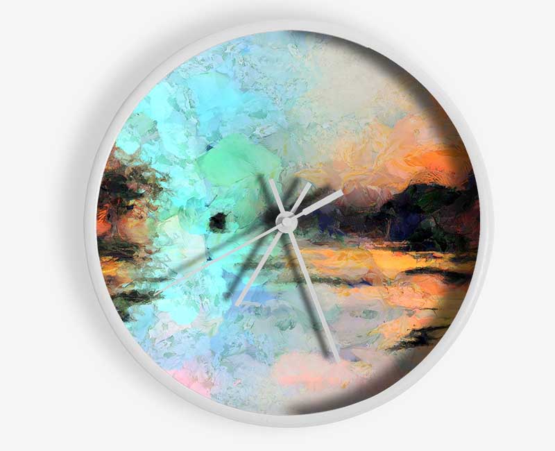 Birds At The Sunset Clock - Wallart-Direct UK