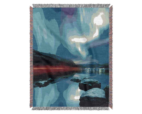 Northern Light red Beam Woven Blanket