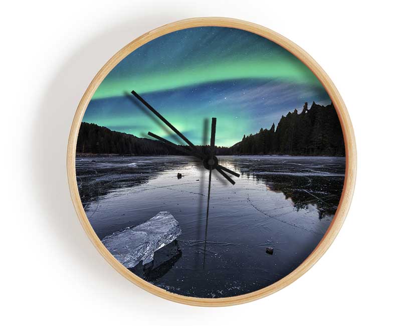 Northern Light Ice Waters Clock - Wallart-Direct UK