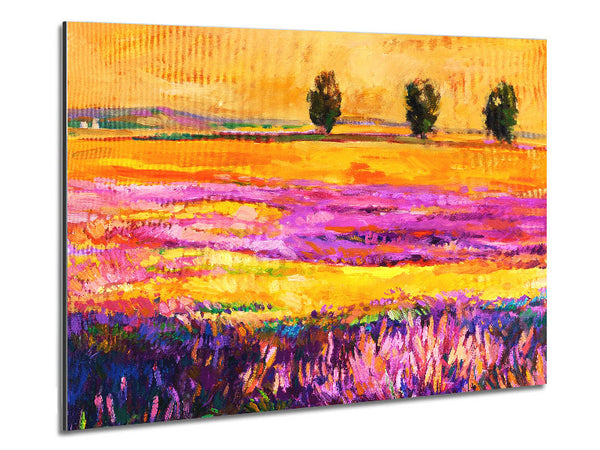 Pinks In A Field Of Gold Landscape