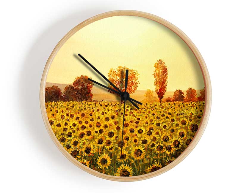 Nothing But Sunflowers Clock - Wallart-Direct UK