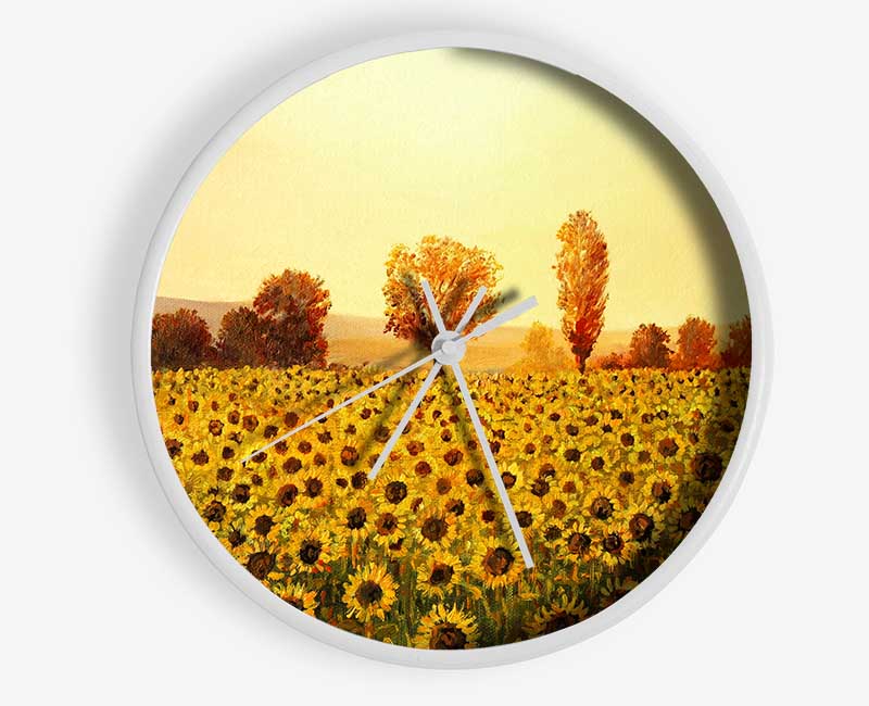 Nothing But Sunflowers Clock - Wallart-Direct UK