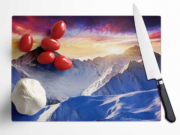 Snow Mountains 1 Glass Chopping Board