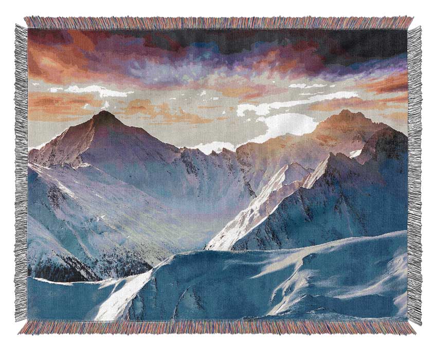 Snow Mountains 1 Woven Blanket