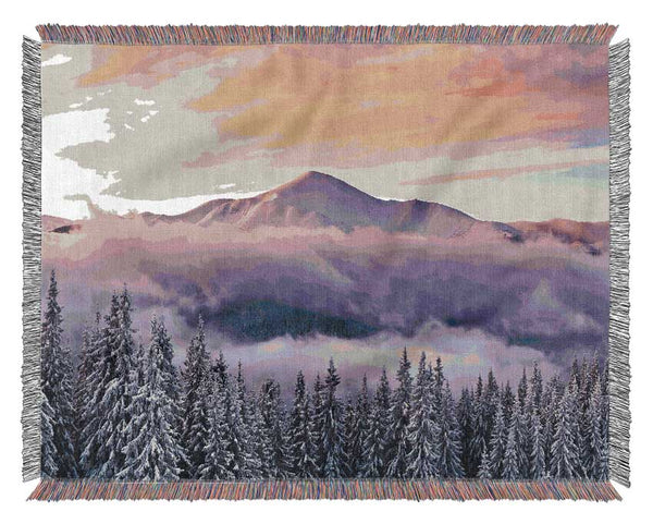 Mountain Winter Mist Woven Blanket