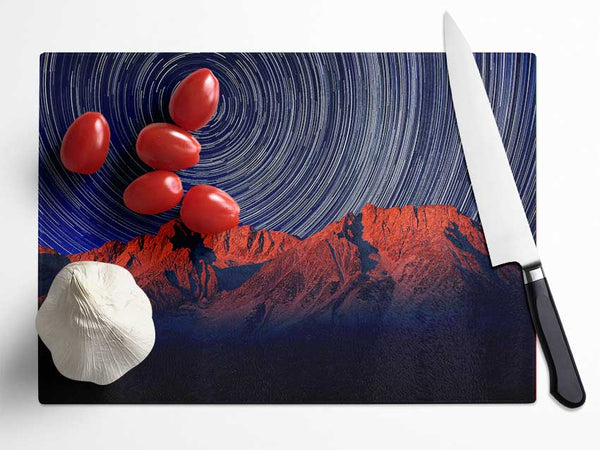 Vortex Mountains Glass Chopping Board