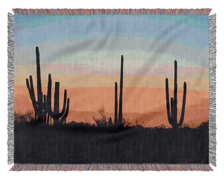 Cactus Sunset Woven Blanket