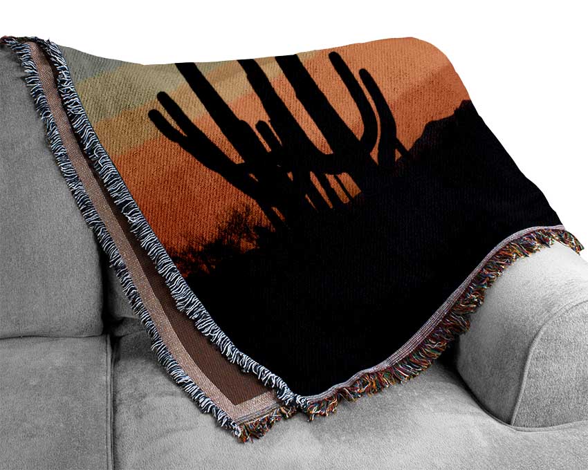 Cactus Sunset Woven Blanket