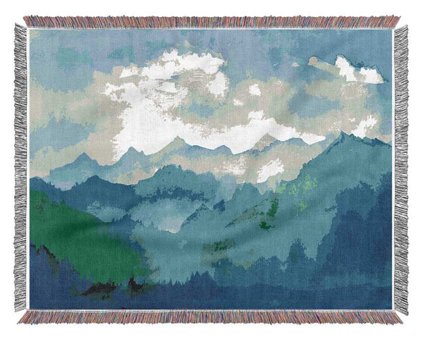 Distant Green Hills Woven Blanket