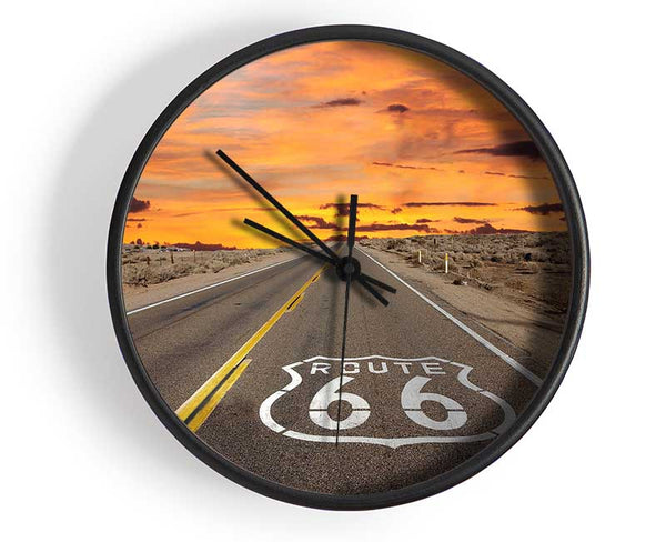 Route 66 Sunset Clock - Wallart-Direct UK