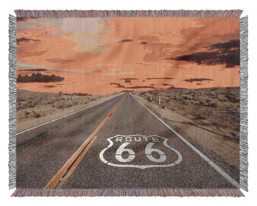 Route 66 Sunset Woven Blanket