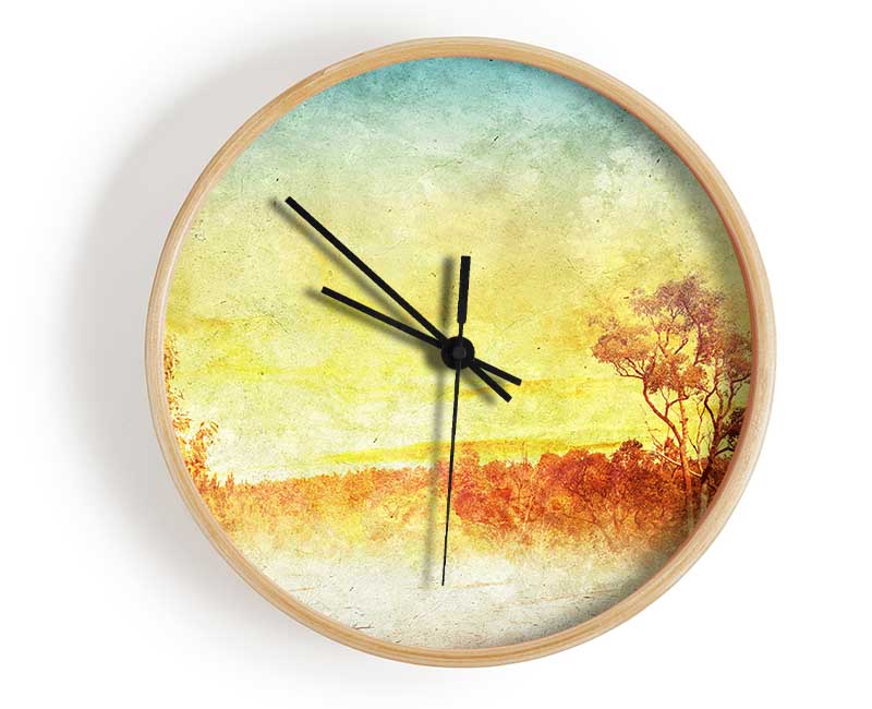 Sun Blaze Autumn Clock - Wallart-Direct UK