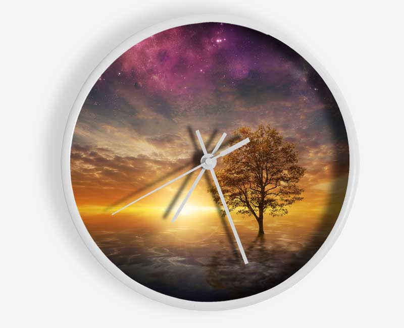 Tree In The Universal Skies Clock - Wallart-Direct UK