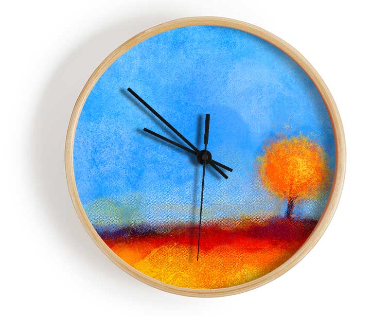 Lonesome Orange Tree Clock - Wallart-Direct UK