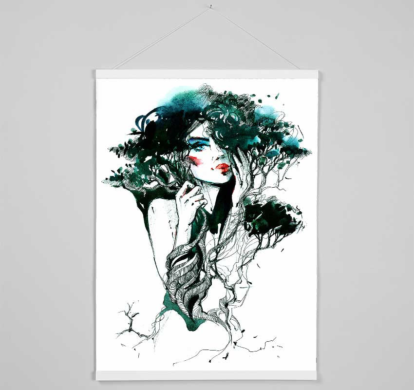 Forest Girl Hanging Poster - Wallart-Direct UK