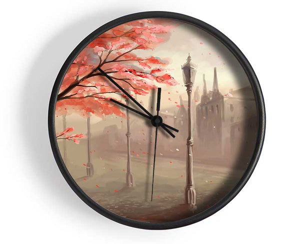 Red Tree In The Old Town Clock - Wallart-Direct UK