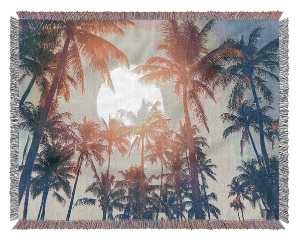 Palm Tree Haze 1 Woven Blanket