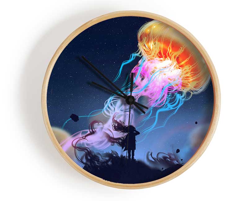 Electric Jellyfish Clock - Wallart-Direct UK