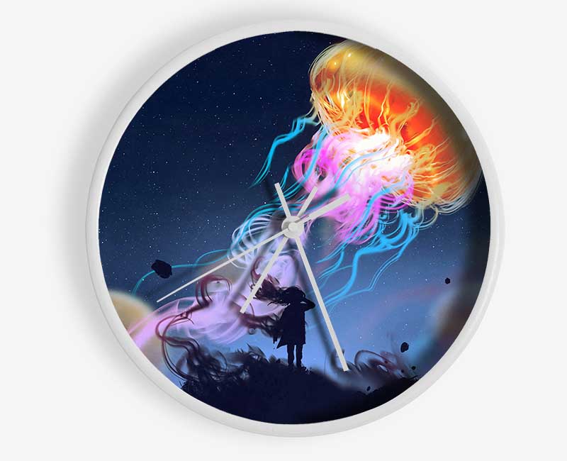 Electric Jellyfish Clock - Wallart-Direct UK