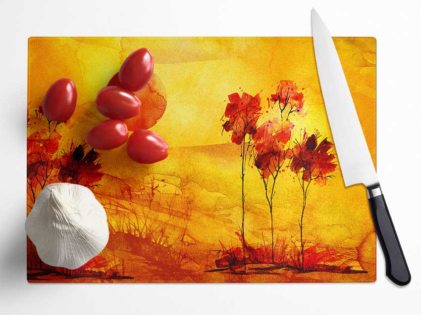 Red Tree Sun Glass Chopping Board