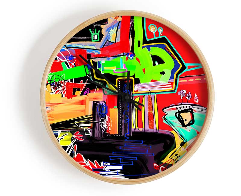 Montage Of Paint Clock - Wallart-Direct UK