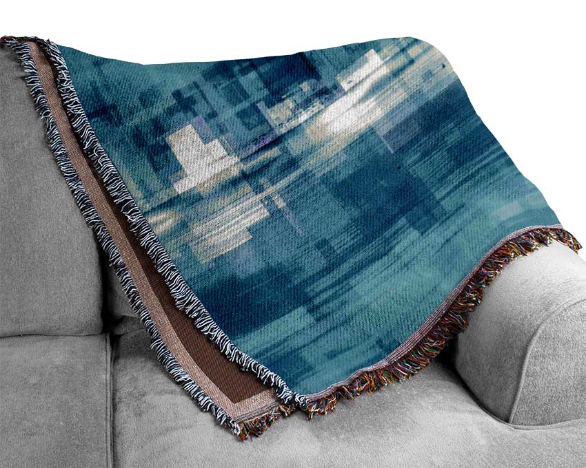 Electric Blue City Woven Blanket