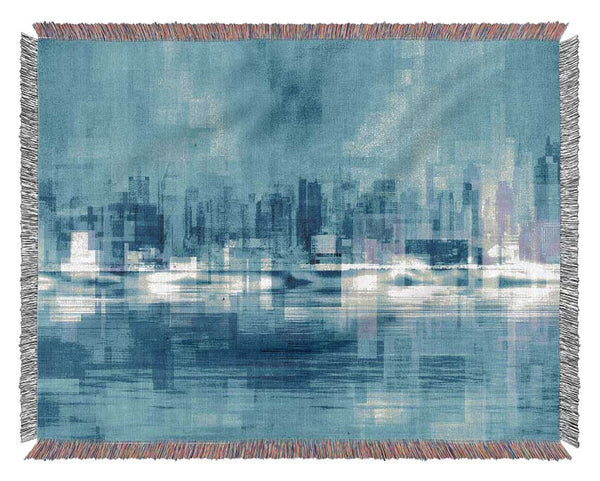 Electric Blue City Woven Blanket