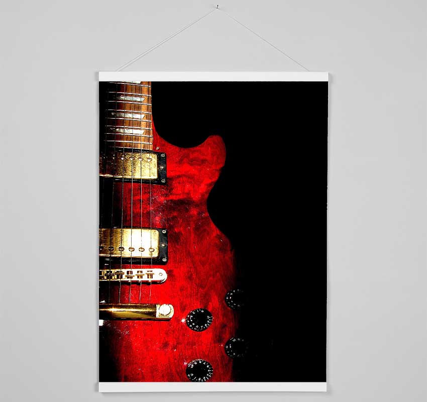 Red Electric Guitar Hanging Poster - Wallart-Direct UK