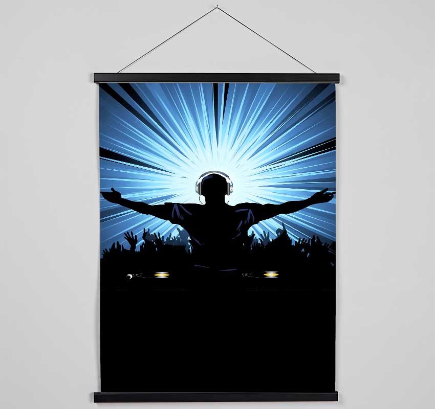 DJ Blue Sun Lights Hanging Poster - Wallart-Direct UK