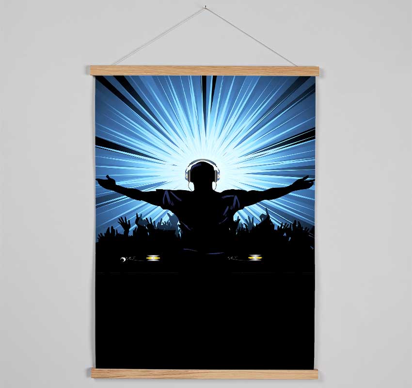 DJ Blue Sun Lights Hanging Poster - Wallart-Direct UK