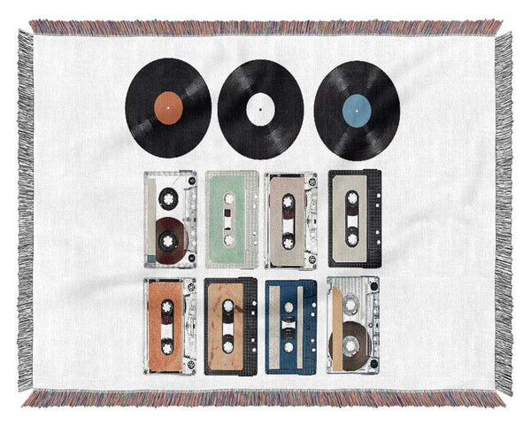 Retro Music Players Woven Blanket