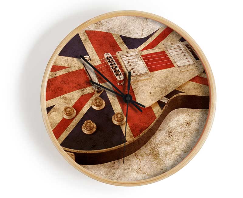 British Retro Guitar 2 Clock - Wallart-Direct UK